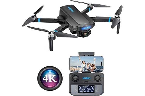 Loolinn | Drone avec Caméra 4K pour Cadeau - Deux Batteries, Temps de Vol de 40 Minutes, Mode Panorama et Mode Time-Lapse, Moins de 250g, 4K UHD Caméra - Idée de Cadeau
