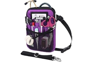 BOVKE Nurse Fanny Pack with Medical Gear Pockets, Tape Holder, Medical Bag Nurse Waist Pouch Organizer with Utility Storage for Stethoscopes, Bandage Scissors and Other Emergency Supplies, Purple