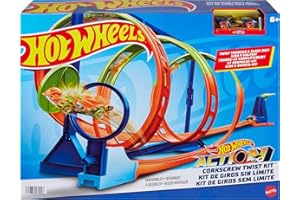 Hot Wheels - City Caserma dei Pompieri con Super Loop, con 1 macchinina, ascensore azionato manualmente, rampa simil-acquatica, Giocattolo per Bambini 4+ Anni, HKX41