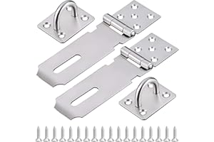 KENDWING 2 Pezzi Lucchetto Hasp Lock Porta,Chiusura Porta Serratura Della Porta Hasp in Acciaio Inossidabile Chiavistello,4 Pollici Chiusura a Lucchetto Argento,Padlock Hasp con Vite
