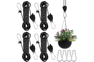 ‎ARIEL-GXR 4 Stück Seilspanner, 2M Einstellbare Seilratsche, 1/8 Zoll Seilzugratsche für Growzelt, Verstellbarer Seilaufhänger mit 4 Karabiner Metall, Abspannseile für Camping,Sonnensegel und Pflanzenventilator