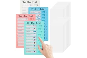 RMIVEGLIA To Do List Bambini 4 Pezzi - To Do List Planner con 20 Schede Riutilizzabili, Perfetto per Routine Bambini Giornaliera, Organizzazione e Apprendimento