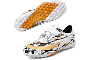 DIQUEQI Astro Turf Football Boots Boys Girls Football Trainers Soccer Athletics Training Shoes Teenager Outdoor Sport Shoes Sneakers for Unisex Kids Red