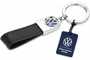 Troika Nyckelring VW-logotyp, läderslinga – VW läder – läder, metall – svart, blå, silverfärgad original, svart