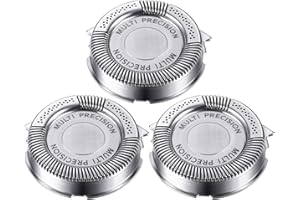 MUDDER 3 Pièces Têtes de Remplacement de Rasoir SH50/ 52 Compatibles avec Series 5000 (S5xxx), AquaTouch (S5xxx), AquaTouch (AT8xx, AT7xx) et PowerTouch (PT8xx, PT7xx), 9 Lames (3 Pièces)