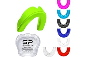 SIALPRO Mouthguards Slim Fit Junior Mouldable Gum Shield with Case for Boxing Men MMA Rugby Hockey Basketball Muay Thai Kickboxing Football All Contact Sports(<11 Years, Fluorescent Green)