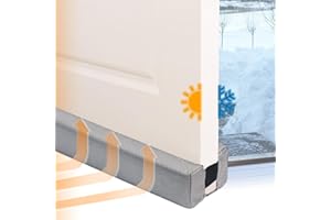 HELI MIAO Under Door Draught Excluder,98cm Double Side Draught Excluder for Bottom of Doors Under Door Seal Reduce Noise Draft Excluder Cushion Grey