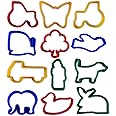 Plastic Farm Animal & Transport Dough Cutters for Kids Baking, Biscuit Making & Modelling Pack of 12 by BCreative®