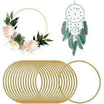16 Anneaux En Bois De Bambou Pour DIY - 8 Tailles (8-23cm) | Attrape-Rêves, Décoration Macramé