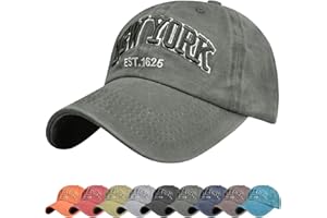 Voqeen Gorra de Beisbol Sombrero de Gorra Ajustable con Bordado New York Gorra de Vintage Algodón de Verano al Aire Libre Cap para Hombres Mujeres