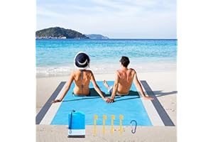 Notwoe Koc plażowy, 200 x 210 cm, przenośny koc piknikowy, bez piasku, ultralekki, wodoodporny, na plażę, na podróż, kemping, wędrówki itp.