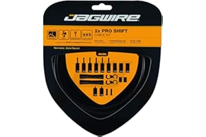 Jagwire - 2X Pro Universal Gear Shift Kit | for Road, MTN and Gravel | Compatible with SRAM and Shimano Gears, Polished Stainless Steel Cables, 10 Color Options