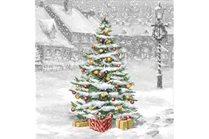 Crafty Things 4 x Paper Napkins - Tree On the Square - Ideal for Decoupage/Napkin Art