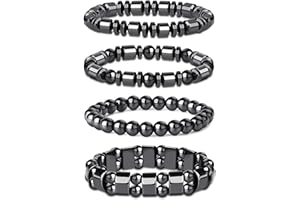 MILACOLATO 4 Unids Pulsera de Hematita para Hombres Mujeres Reiki Brazalete Curativo Pulsera Energía Magnética Tiger Pulseras de Terapia de Ojos
