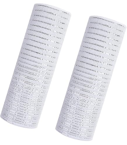 Eleganza No. 24 Metallic Deco Mesh, Argento, 25 cm x 9.1 m