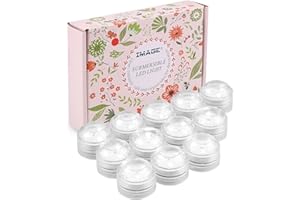 ‎IMAGE IMAGE Pack of 12 LED Tea Lights Underwater Battery Operated Candles Waterproof Submersible Tea Lights Decoration for Party, Wedding, Pond, Pool, Garden and Bathroom, Cool White