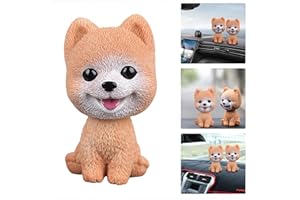 YVIFEVG Wackelfigur Wackelkopf Figur Wackeldackel für Wackel Dackel Figuren Auto Büro Deko Dekoration Innen Innenraum Frauen, 1 Pack Beige