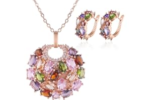 Mecool Pendant Necklace and Earrings Set | Cubic Zirconia/S925 Sterling Silver | Jewellery Sets for Women