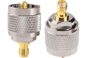 KUOQIY 2 ST Koppar UHF till SMA-Adapter, UHF PL259 Hane till SMA-Hona Kontakt, för Skinkaradioantenn, FPV-Antenner