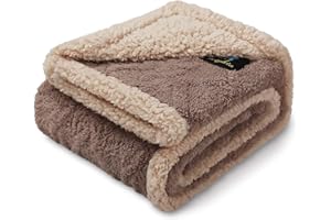 ‎LUCIPHIA luciphia Wasserdichte Hundedecke Waschbar, Haustier Decke für Hund Katzen Welpe, Kuscheldecke Weich Flaushig Sherpa Fleece, Katzendecke Mittelgroße Große für Bett Sofa Couch, Kaffee Gitter 102*145cm