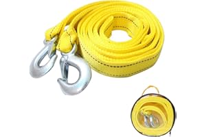 HOOBAO Corda da Traino per Auto, 4 m 5 Tonnellate Cintura da Traino per Carichi Pesanti, Cingolo di Rimorchio Cinghia, Corda per Trazione per Auto Addensata per Automobili, con Borsa Portaoggetti
