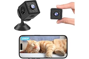 SUNLARY Mini Camera Espion, Full HD 1080P Caméra de Surveillance WiFi en Direct Via Une Application Mobile, Micro Caméra sans Fil Spy Cam Vision Nocturne Détection de Mouvement,Adapté à l'Intérieur/Extérieur