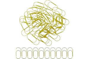 JRSHIRLEYLTD 40 pezzi graffette grandi per cancelleria, graffette grandi, graffette di carta, oro, per ufficio, decorazione fai da te, cartoline, foto, documentazione