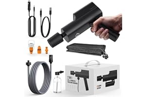 ENNTAS Cordless Pressure Washer 12000mAh Battery, Cordless Jet Wash 30-60 Min Runtime, Portable Power Washer with 5M Hose & 5-in-1 Nozzle, Type-C Charging, Foam Pot for Car, Bike, Floor, Garden Watering
