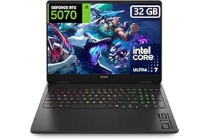 HP OMEN - Ordenador portátil Gaming 16" 2.5K WQXGA (Intel Ultra 7 255H, 32GB RAM, 1TB SSD, NVIDIA GeForce RTX 5070, 8GB 115 TDP, FreeDos) - Negro - Teclado QWERTY Español