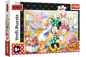Trefl-de 100 Piezas, para niños a Partir de 5 años Puzzle, Color Minnie en salón de Belleza