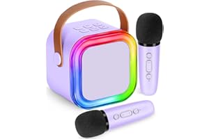 POPTREND Karaoke Machine for Kids Adults, Mini Wireless Karaoke Microphone Portable Bluetooth Speaker Player with Sponge Covers Gifts Toys for Girls 4, 5, 6, 7, 8, 9, 10 +Year Old Birthday Home Party (Purple)