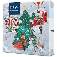 Lot De 20 Serviettes En Papier Motif Hiver - Gnomes, Lutins, Scandinave - 33x33 Cm, 3 Plis - Pour Décoration De Table Et DIY