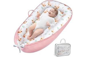 URMYWO Réducteur de Lit Bébé 90x55cm Double Face 100% Pur Coton | Réducteur Lit Bébé avec Housse Amovible Lavable | Sécurisé et Confortable pour Filles & Garçons (Nouveau-Né 0-12 Mois) (Tête de cerf)