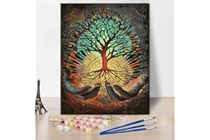TISHIRON Malen nach Zahlen für Erwachsene, Baum des Lebens Malen nach Zahlen Kits auf Leinwand, DIY Ölmalerei nach Zahlen Einzigartiges Geschenk, Acrylmalerei mit Pinseln 40 x 50 cm(rahmenlos)