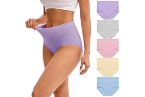 INNERSY majtki damskie, stretch, bawełna, wysoka talia, miękka bielizna, 5 par