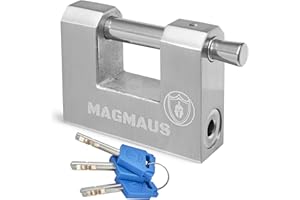 Magmaus® RTL70 [Never-Rust] Heavy Duty Shipping Container Padlock with 3 Keys - [High Security] - Weatherproof Outdoor Lock - [Stainless Steel] - Ideal for Shed, Chain, Gate, Garage