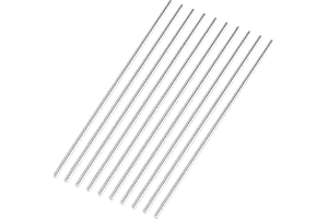 MOTRENT 10PCS 2mm Round Steel Rod, 150mm Length HSS Lathe Bar Stock Tool for Shaft Gear Drill Lathes Boring Machine Turning Miniature Axle