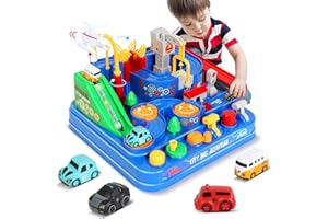 TODARRUN Cars Race Track Toys for Kids 3 4 5 6 7 8 Year Old Boys Girls Gifts,Car Adventure City Rescue Preschool Educational Toys, Vehicle Puzzle Car Track Playsets
