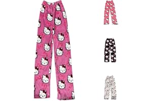 GENERIC 𝒉𝒆𝒍𝒍𝒐 𝒌𝒊𝒕𝒕𝒚𝒔 Bas De Pyjama Fille Flanelle pyjama stitch fille Pyjamas Polaire Chaud Dessin Animé en Laine Kawaii à La Mode Pyjamas Fille Hiver Imprimé Maison DéContracté Pyjama Pantalon