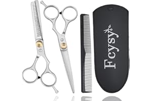 Hair Cutting Scissor Thinning Shears Hairdressing Set, Fcysy Hair Dressing Sizzors Kit Hairdresser Scissors Haircut Shears Barber Accessories Set for Women Men
