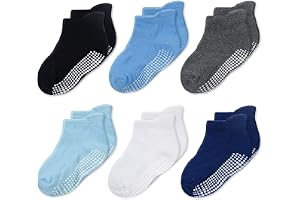Grips Ankle Socks for Toddler, SYOSI Non Slip Socks for Kids, Low Cut Anti Skid Floor Socks for Baby Boys and Girls
