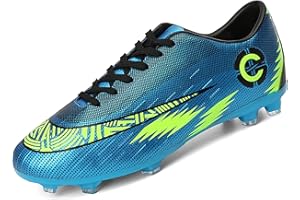 Donbest Chaussures de Football Homme Crampons Professionnel Spike Chaussure de Foot Antidérapant pour garçon High Top