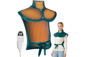 Olycism Heat Pad for Back Pain Relief 60 * 85Cm - 18 Settings - Auto Power-Off - Overheat Protection - Suitable for Men and Women - Heated Neck & Back Warmer for Pain Green