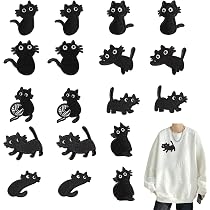 Toppe termoadesive a forma di gatto, 12 pezzi, per riparare vestiti, jeans, cappelli, zaini