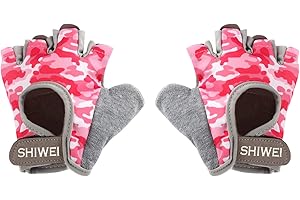 BEISITONG LIMITED GROUP Kids Half Finger Gloves Breathable Sport Gloves Non-slip Cycling Gloves Shockproof Fingerless Gloves Hand Protection for Boys Girls Cycling Biking Riding Hiking