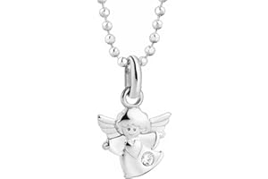 BUTTERFLY Collana Raffinata Con Pendente Angelo E Cristallo In Argento 925 Sterling