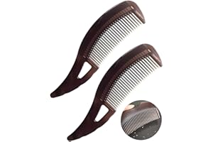 CULEB 2 Piezas Peine Anti-Escamas,Dientes de Peine Huecos,Limpieza,Peine Masajeador Anticaspa para Limpiar Cabello Reducir Picor Cuero Cabelludo, Lavable,Peine Masaje Energético de Plástico Marrón