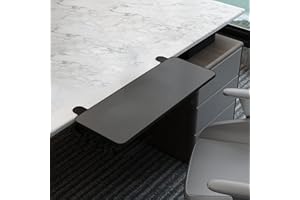 SANGOGO Bandeja extensora de Escritorio,Bandeja extensora de Escritorio ergonómica,Bandeja Plegable para cajón de Teclado,Cajón para Teclado,Abrazadera sin perforación (Noir, 75×25cm)