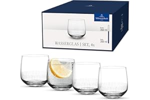 Villeroy & Boch - Afina verre à eau, set de 4 verres, verres pour eau et jus de fruits, ensemble de verres, résistants au lave-vaisselle, verre cristallin