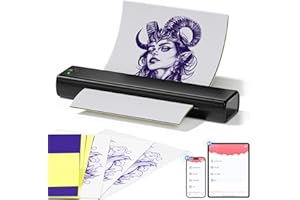 Itari M08F drukarka do tatuażu, drukarka termiczna do papieru A4 z 10 papierem do tatuażu, drukarka do tatuażu, stencil Bluetooth z iPadem, telefonem i PC, całkowicie czarna